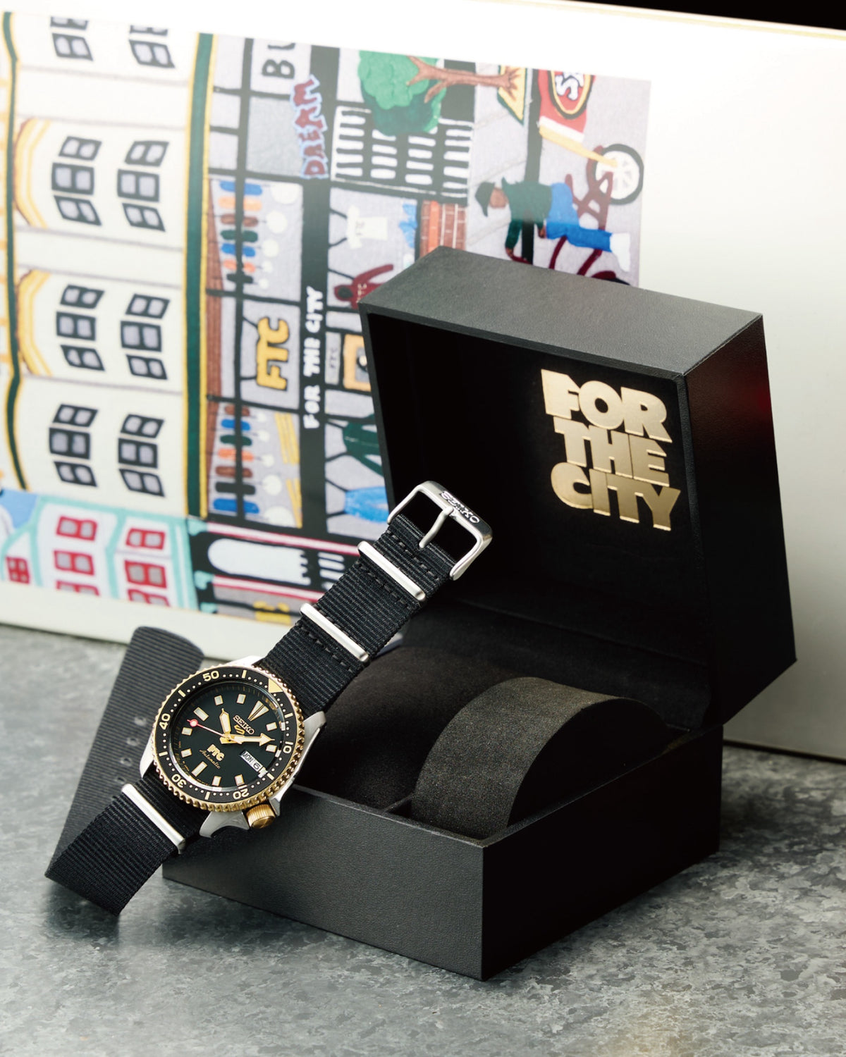 SEIKO X FTC 5 SPORT SKX SERIES WATCH (BLACK)