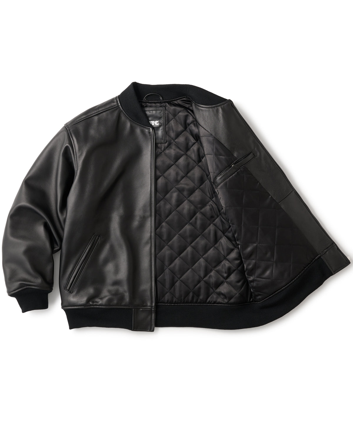 FTC LEATHER ZIP VARSITY JACKET