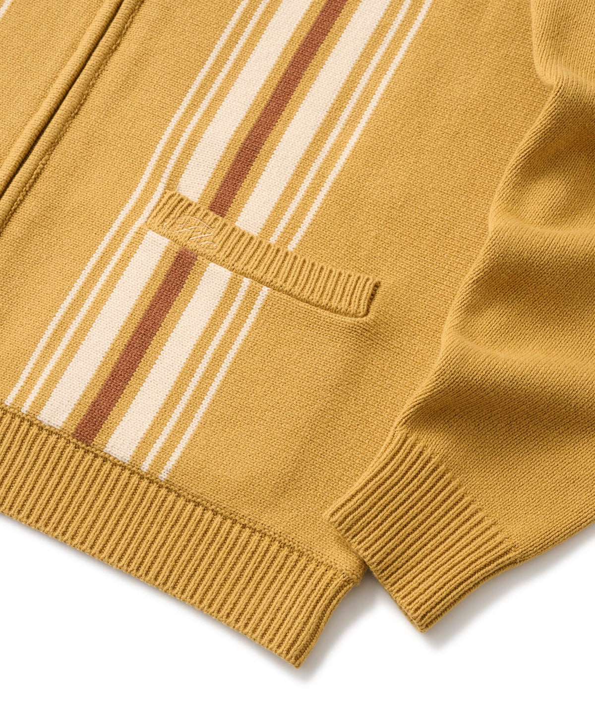 FTC STRIPE ZIP UP KNIT CARDIGAN