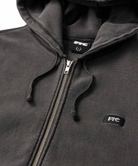 FTC PIGMENT DYED BOX LOGO ZIP UP HOODED SWEATSHIRT