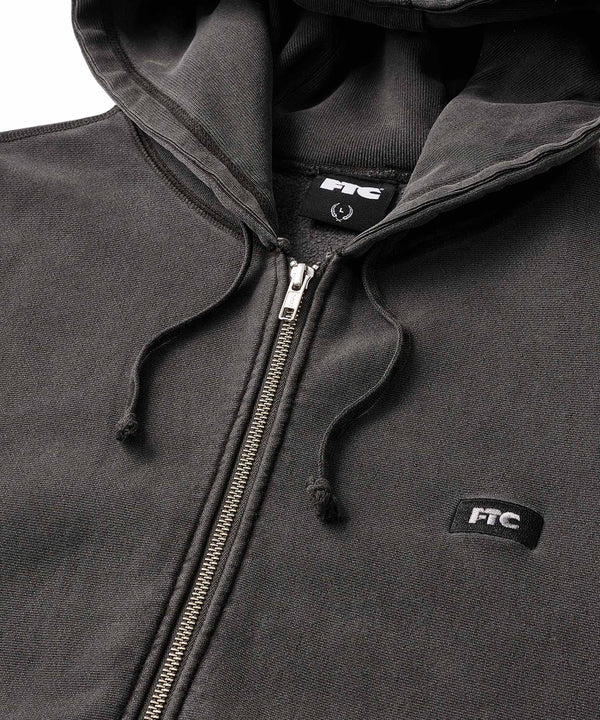 FTC PIGMENT DYED BOX LOGO ZIP UP HOODED SWEATSHIRT